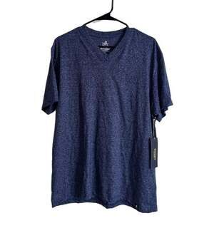 Rugby University Heathered Navy Blue V-Neck T-Shirt Size XL Style MR173R02